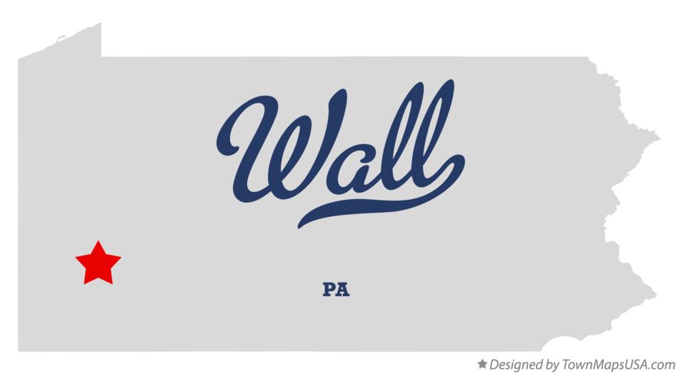 Map of Wall Pennsylvania PA