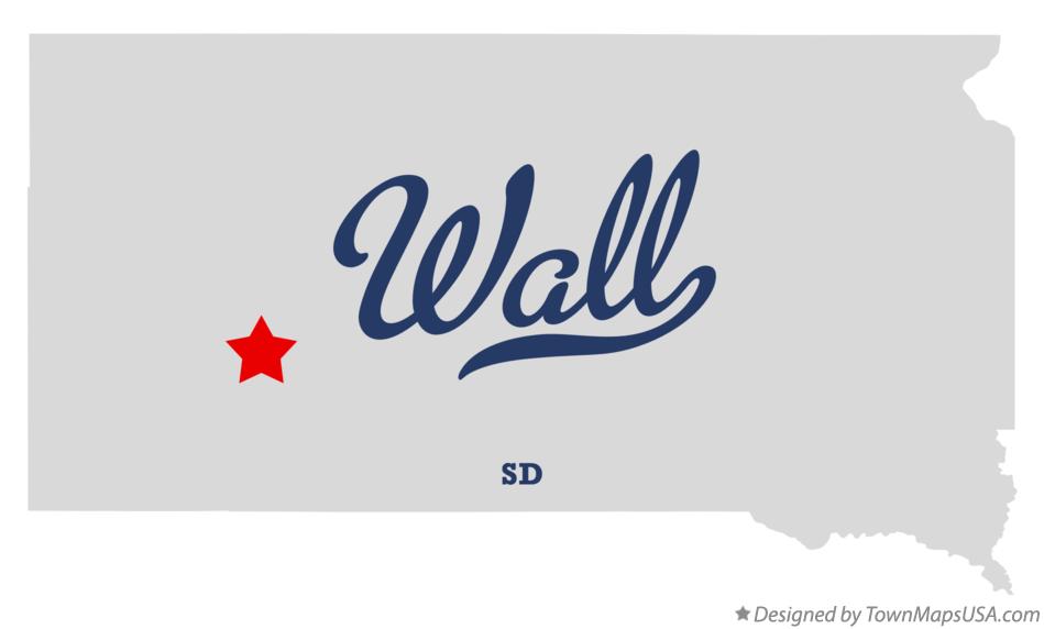 Map of Wall South Dakota SD