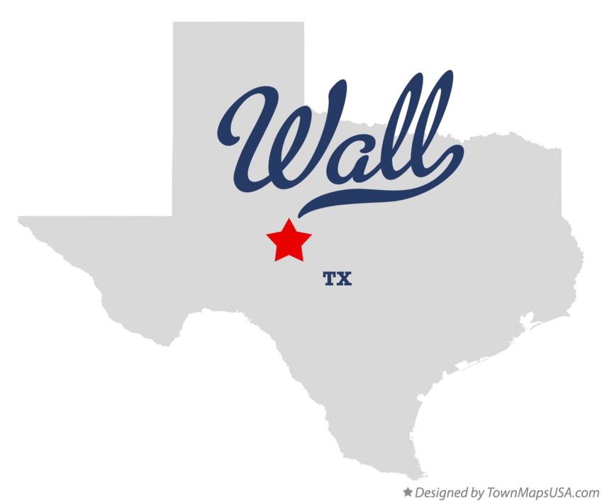 Map of Wall Texas TX