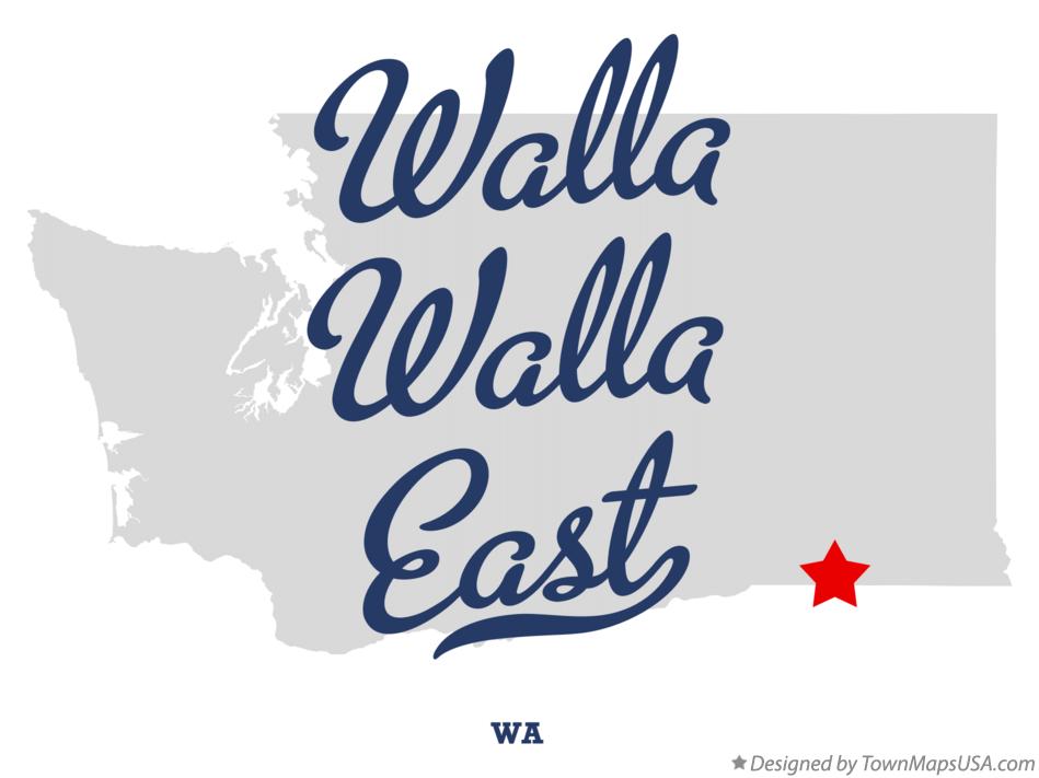Map of Walla Walla East Washington WA