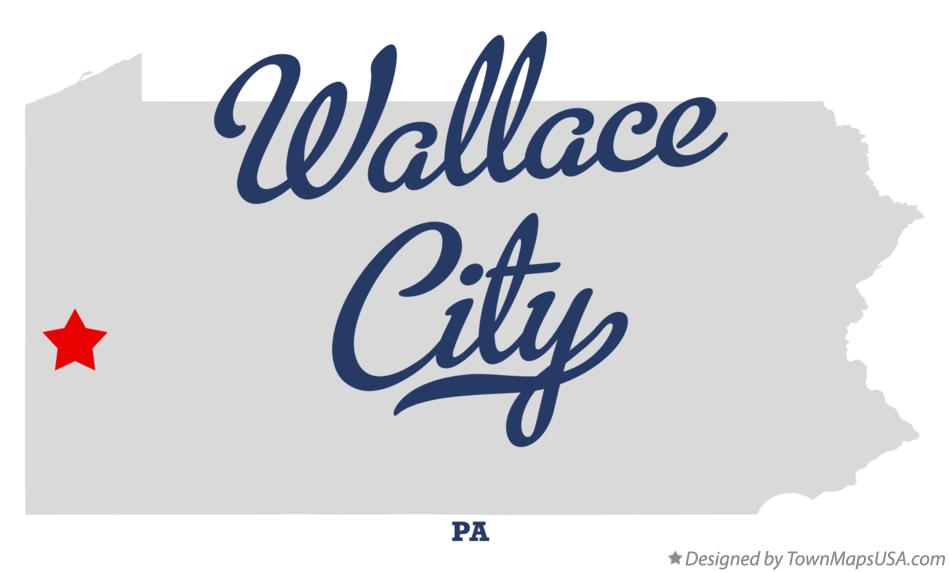 Map of Wallace City Pennsylvania PA