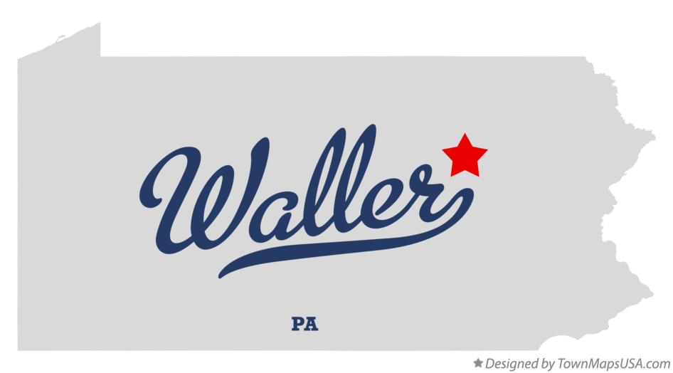 Map of Waller Pennsylvania PA