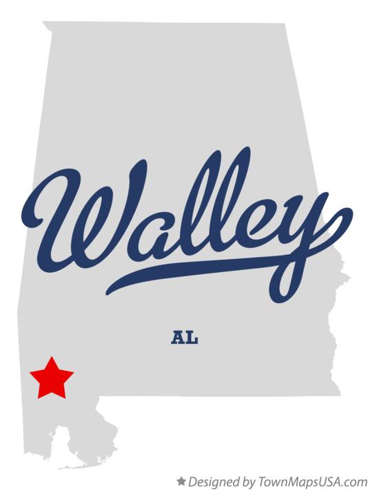 Map of Walley Alabama AL