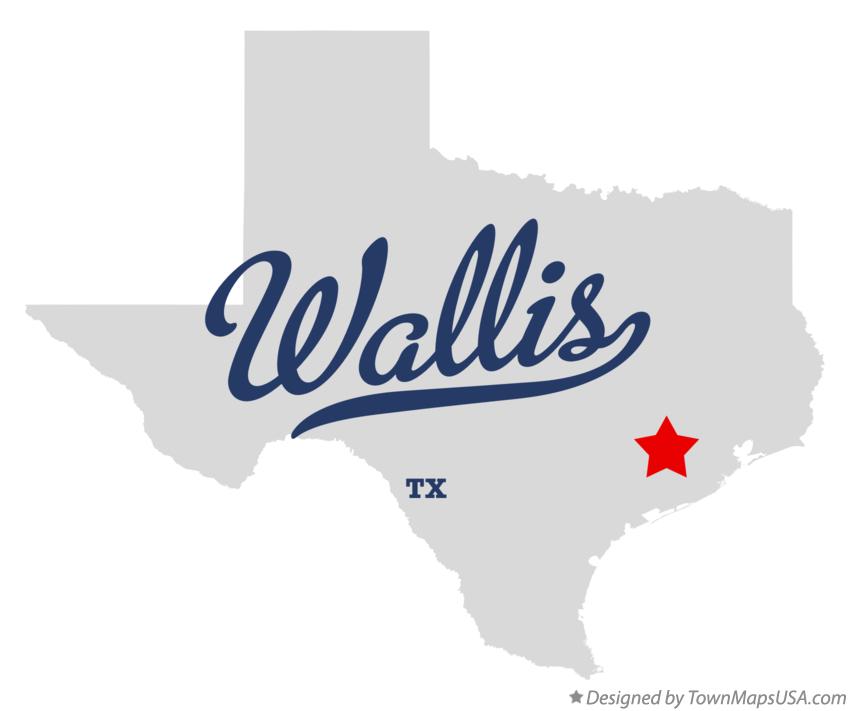 Map of Wallis Texas TX