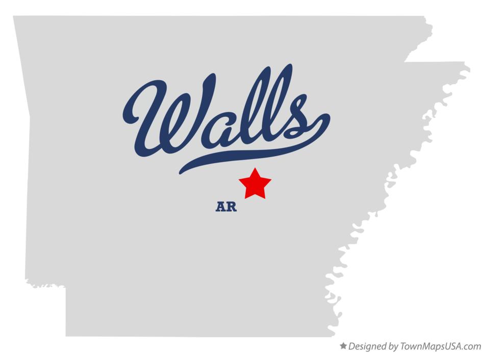 Map of Walls Arkansas AR