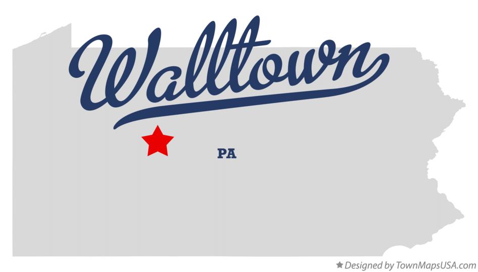 Map of Walltown Pennsylvania PA