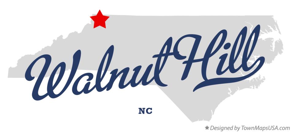 Map of Walnut Hill North Carolina NC
