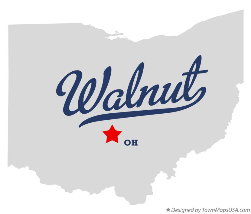 Map of Walnut Ohio OH