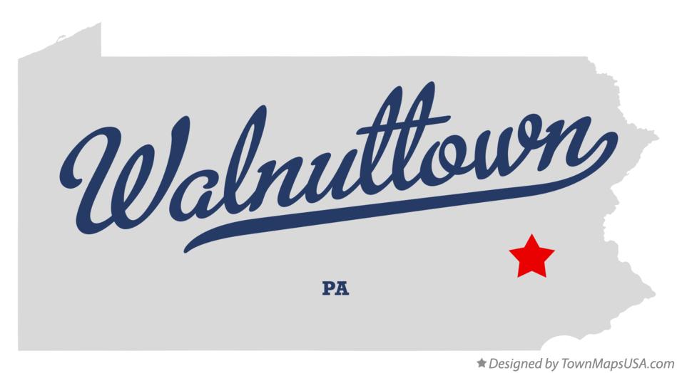 Map of Walnuttown Pennsylvania PA
