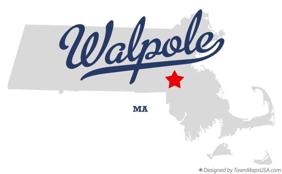 Map of Walpole Massachusetts MA
