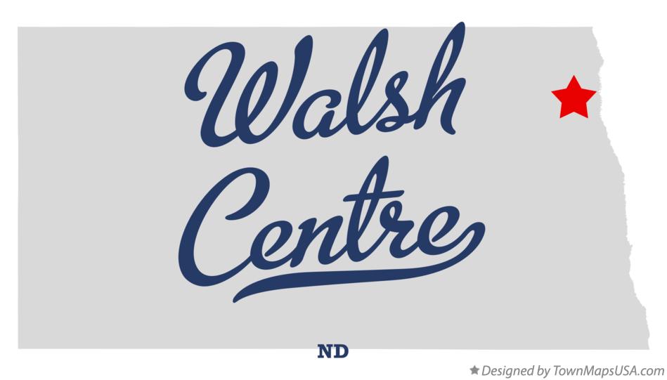 Map of Walsh Centre North Dakota ND