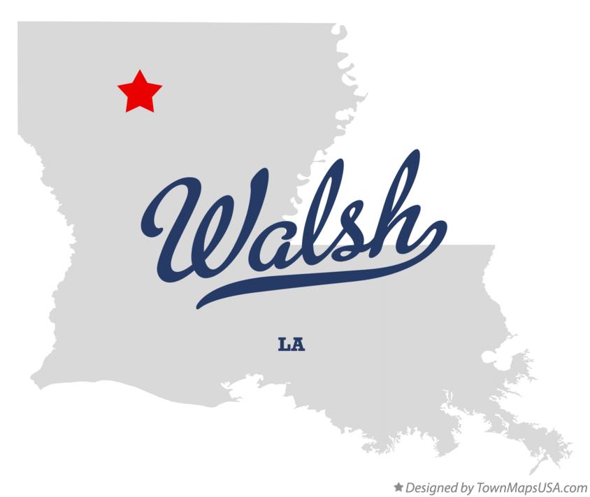 Map of Walsh Louisiana LA