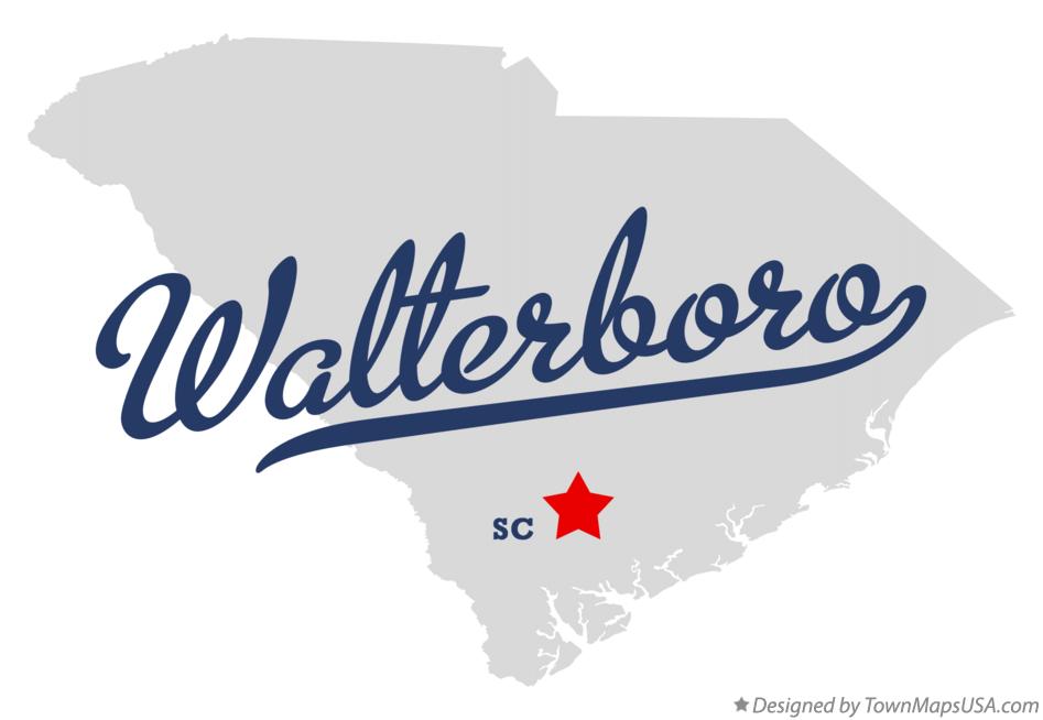 Map of Walterboro South Carolina SC