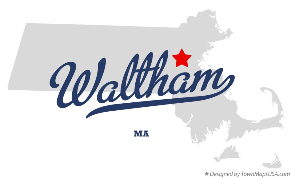 Map of Waltham Massachusetts MA