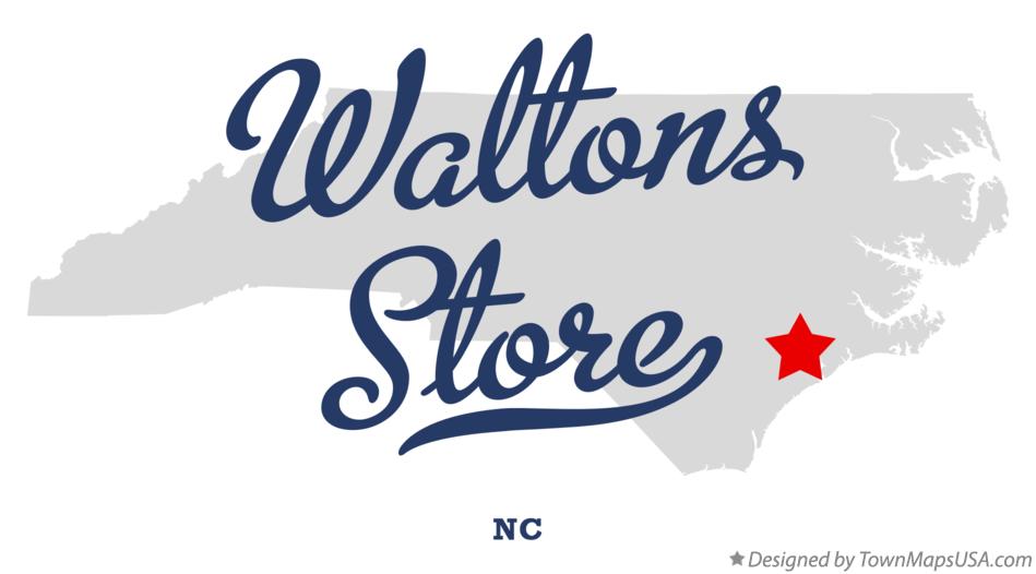 Map of Waltons Store North Carolina NC
