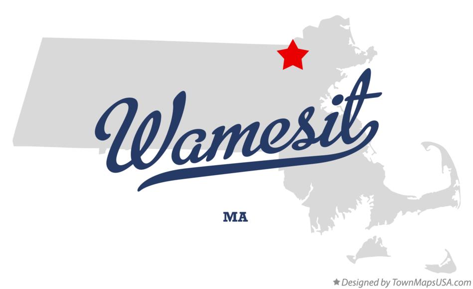 Map of Wamesit Massachusetts MA
