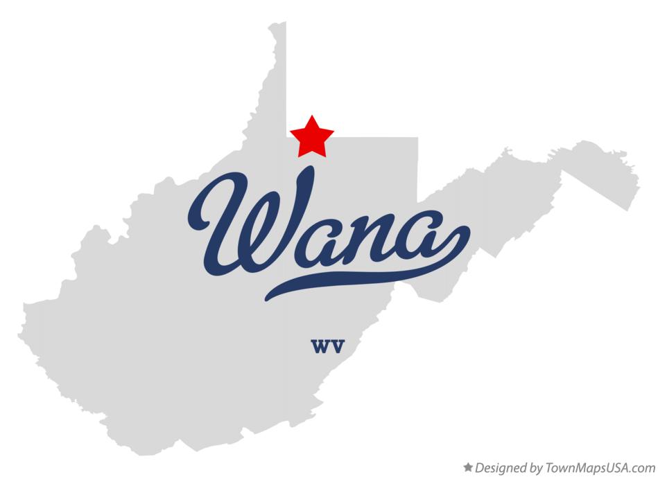 Map of Wana West Virginia WV