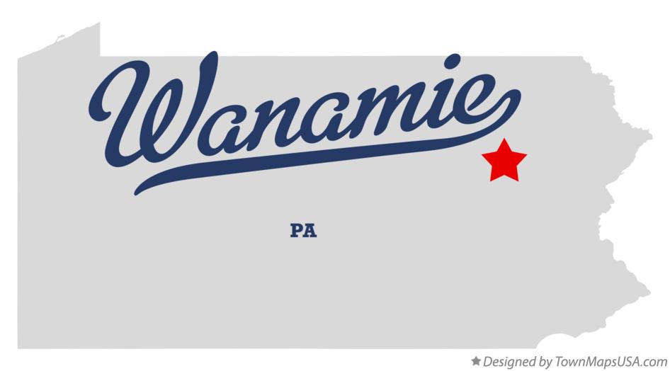 Map of Wanamie Pennsylvania PA