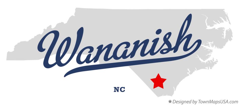 Map of Wananish North Carolina NC