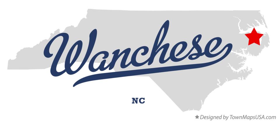 Map of Wanchese North Carolina NC