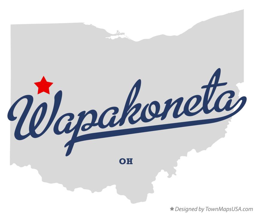 Map of Wapakoneta Ohio OH