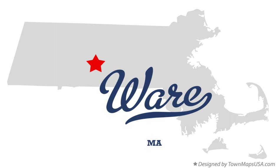 Map of Ware Massachusetts MA