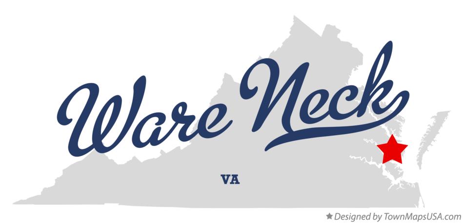 Map of Ware Neck Virginia VA