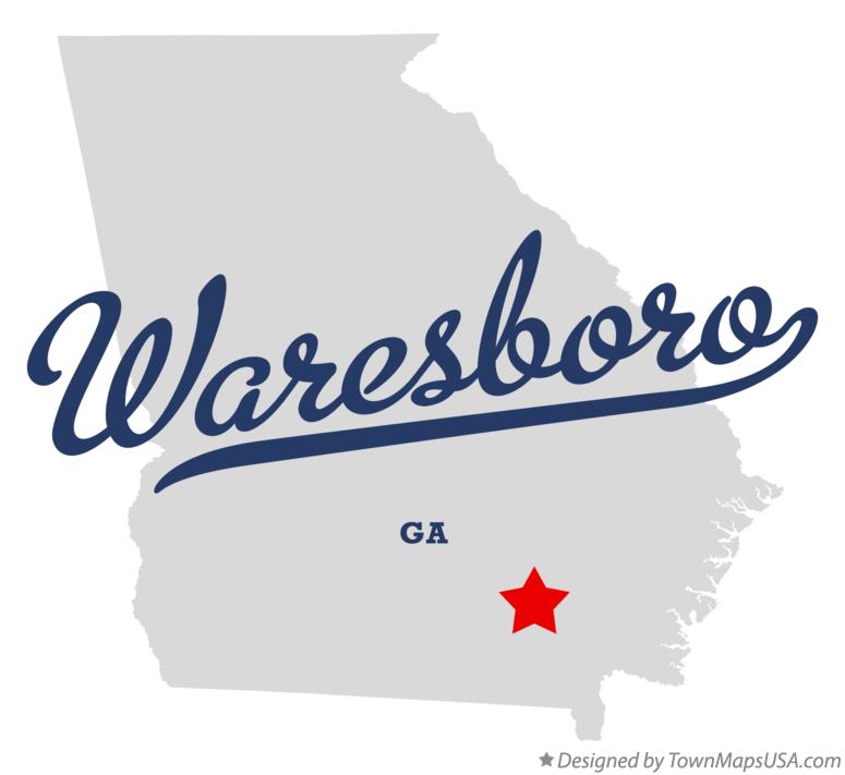 Map of Waresboro Georgia GA