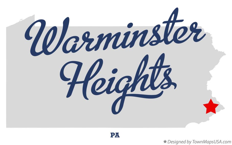 Map of Warminster Heights Pennsylvania PA