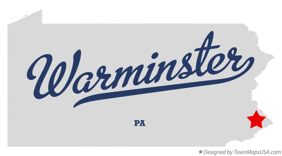 Map of Warminster Pennsylvania PA