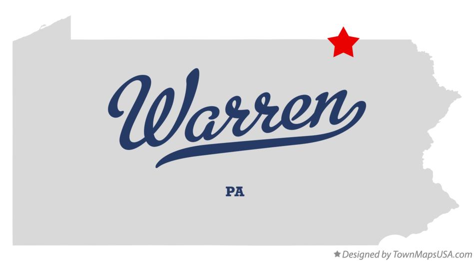 Map of Warren Pennsylvania PA