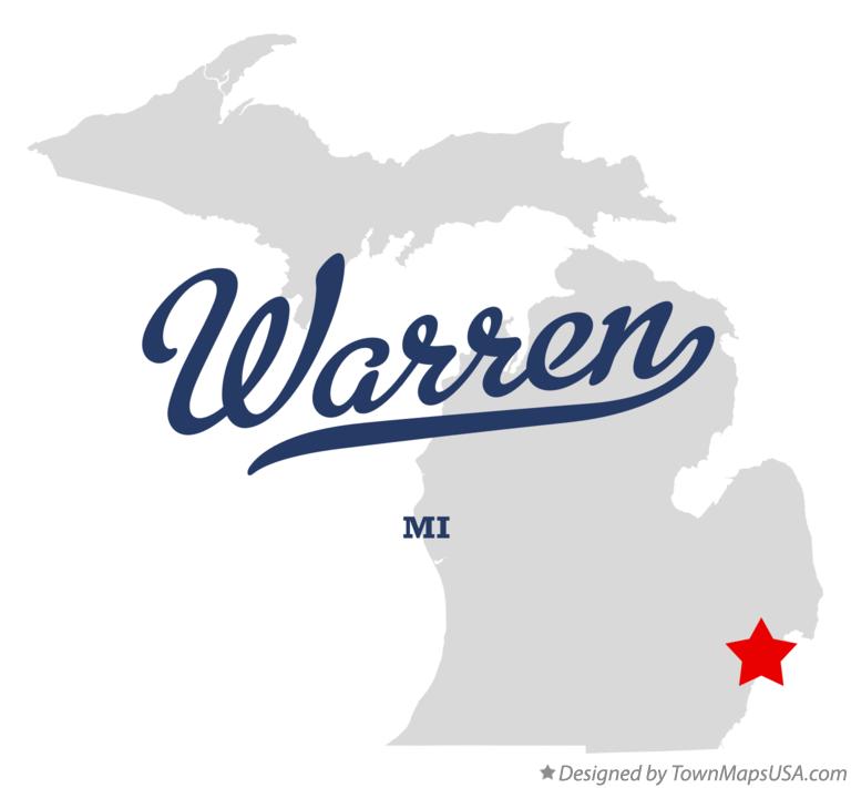 Map of Warren Michigan MI
