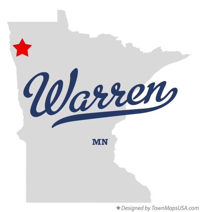 Map of Warren Minnesota MN