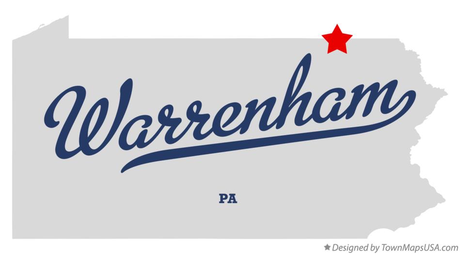 Map of Warrenham Pennsylvania PA