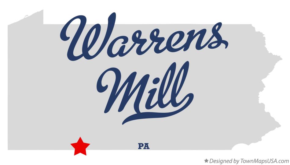 Map of Warrens Mill Pennsylvania PA