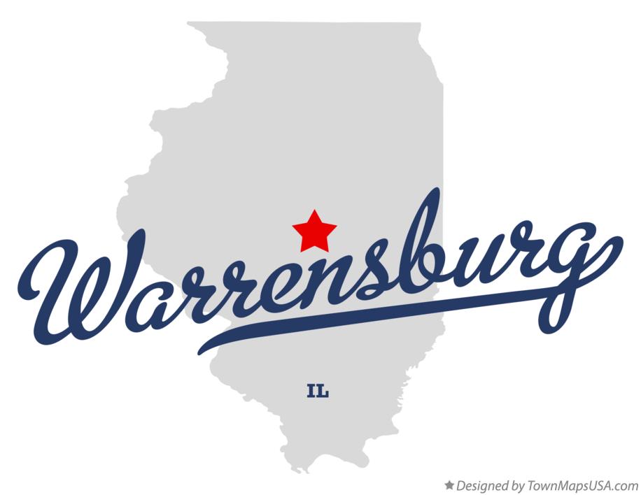 Map of Warrensburg Illinois IL