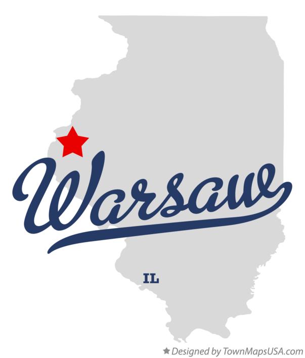 Map of Warsaw Illinois IL