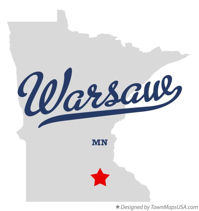Map of Warsaw Minnesota MN
