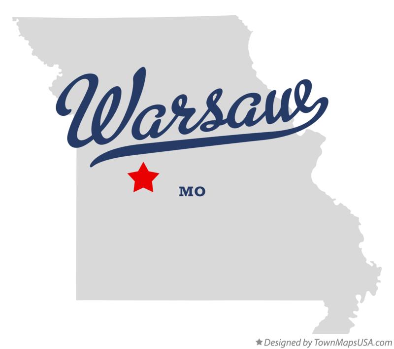 Map of Warsaw Missouri MO