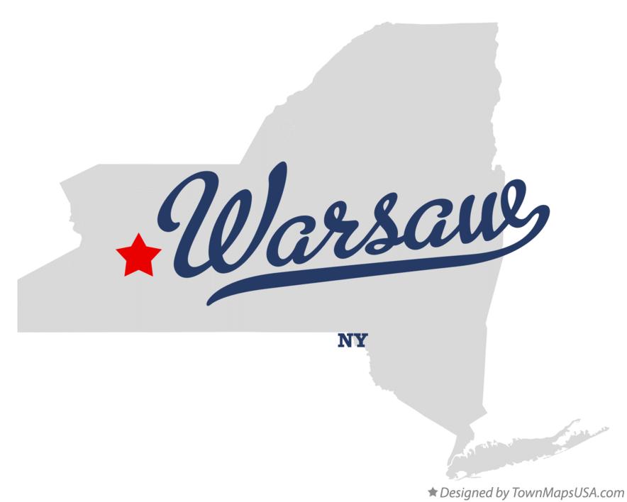 Map of Warsaw New York NY