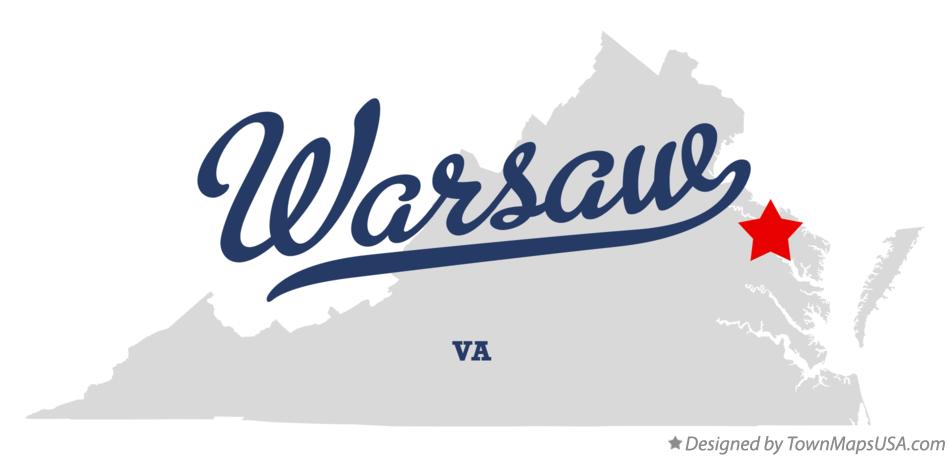 Map of Warsaw Virginia VA