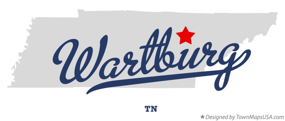 Map of Wartburg Tennessee TN
