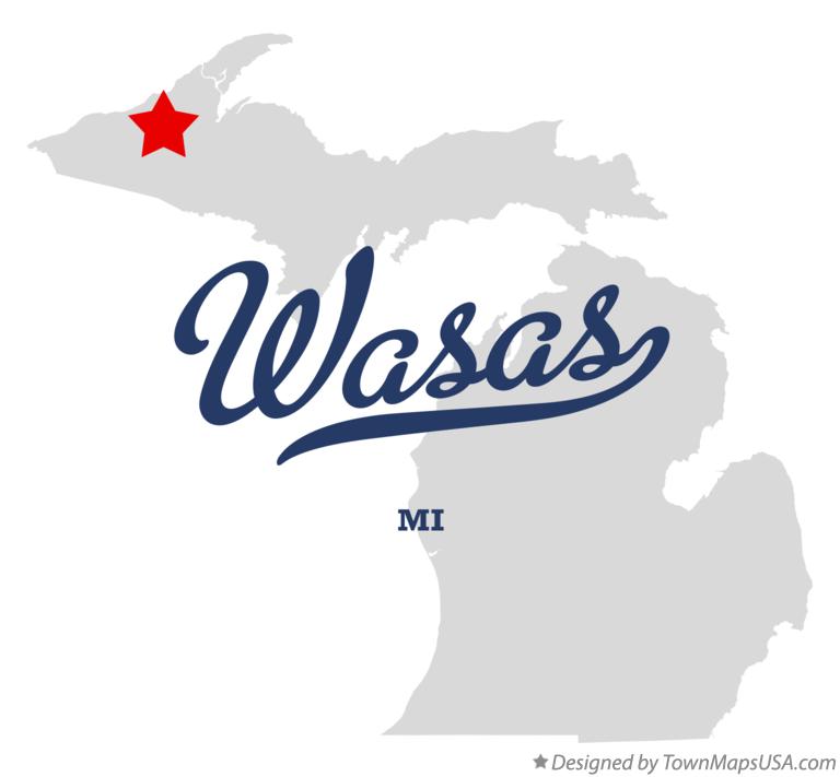 Map of Wasas Michigan MI