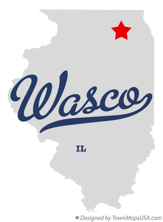 Map of Wasco Illinois IL