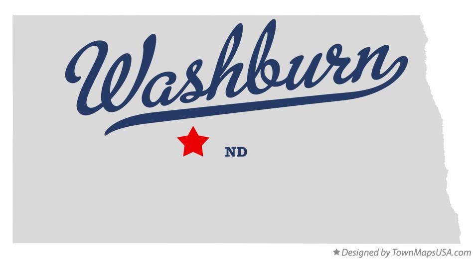 Map of Washburn North Dakota ND