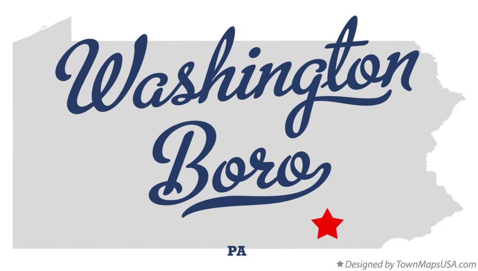 Map of Washington Boro Pennsylvania PA