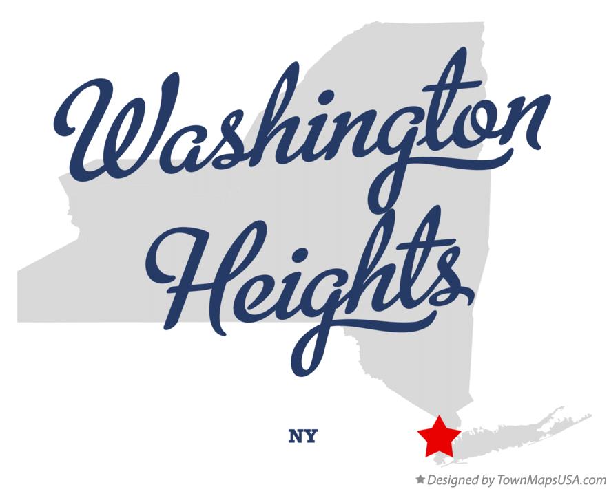 Map of Washington Heights New York NY