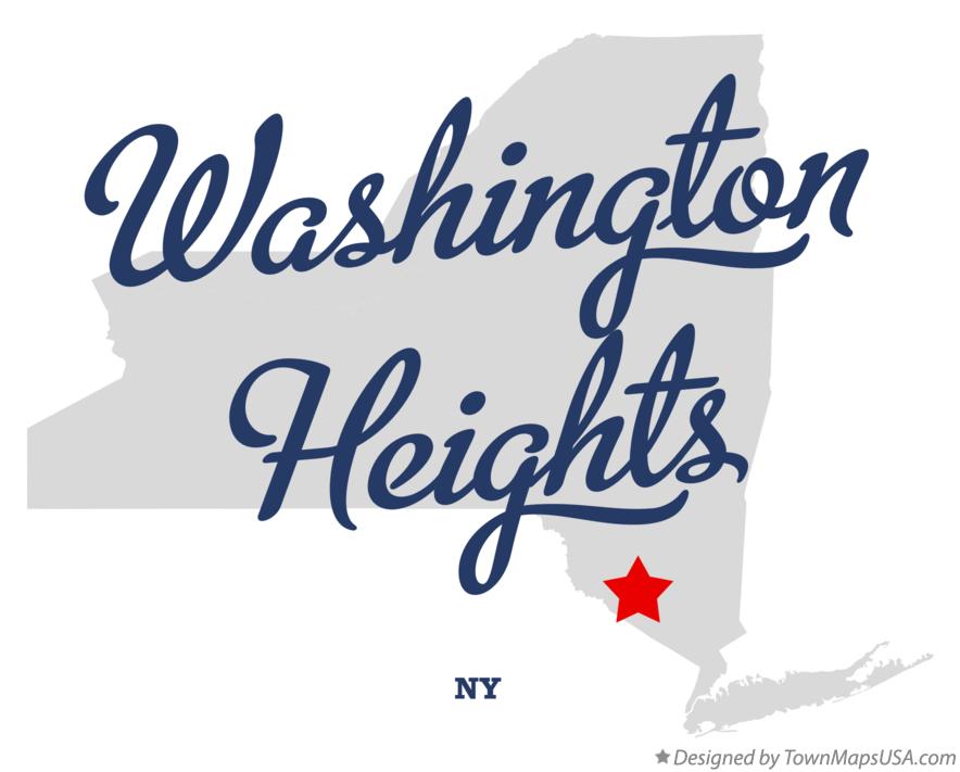 Map of Washington Heights New York NY