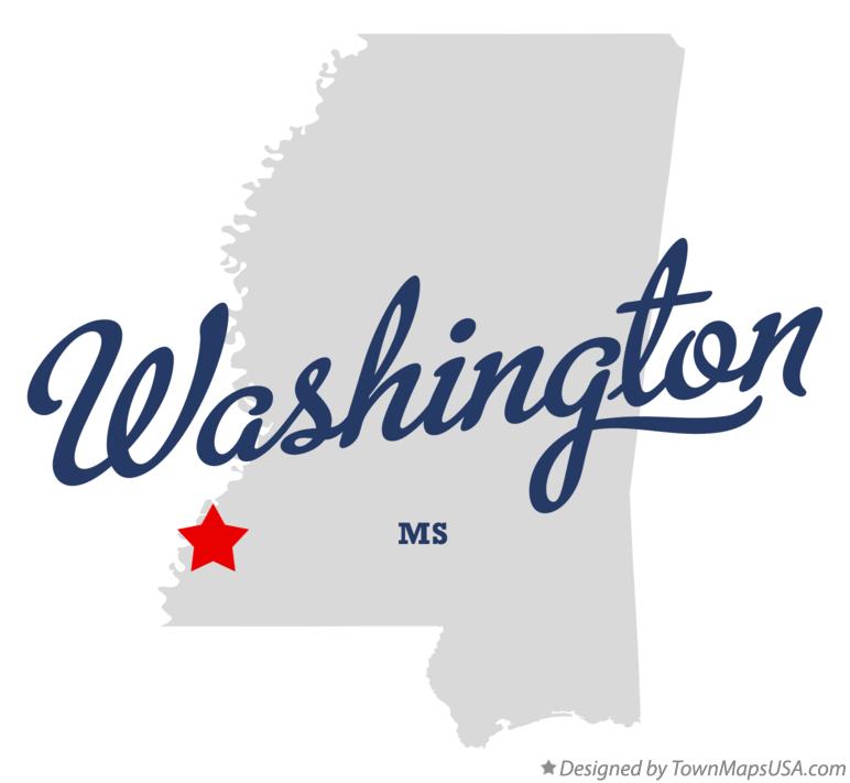Map of Washington Mississippi MS