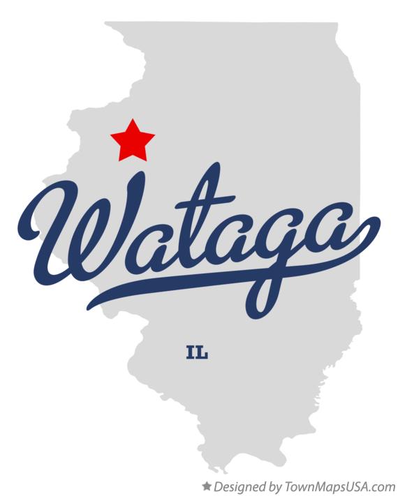 Map of Wataga Illinois IL